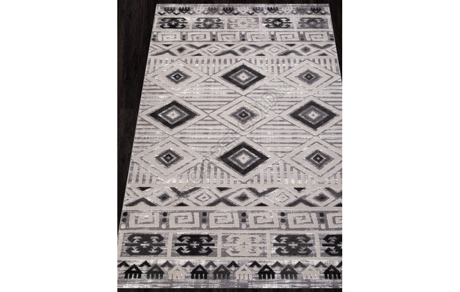 Ковер QP002 - WHITE / D.GRAY - Прямоугольник - коллекция ECLIPSE