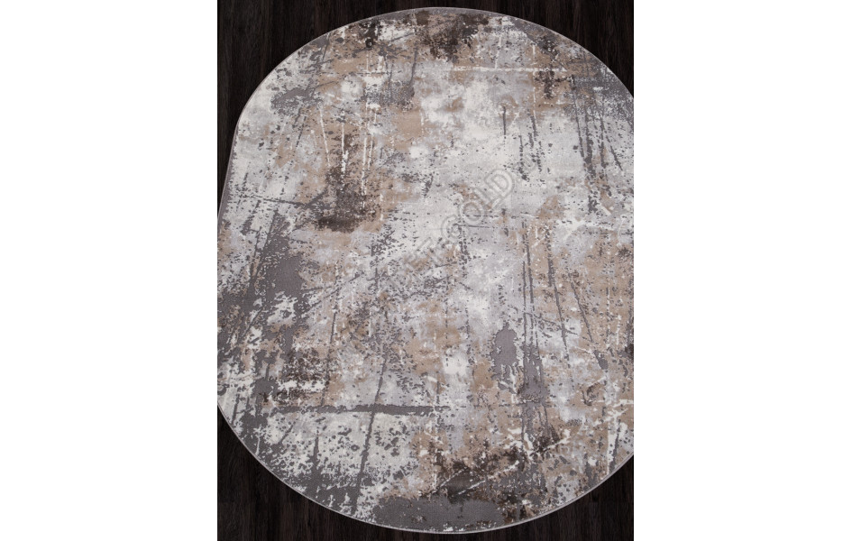 Ковер 3433 - GRAY-BEIGE - Овал - коллекция GRAFF