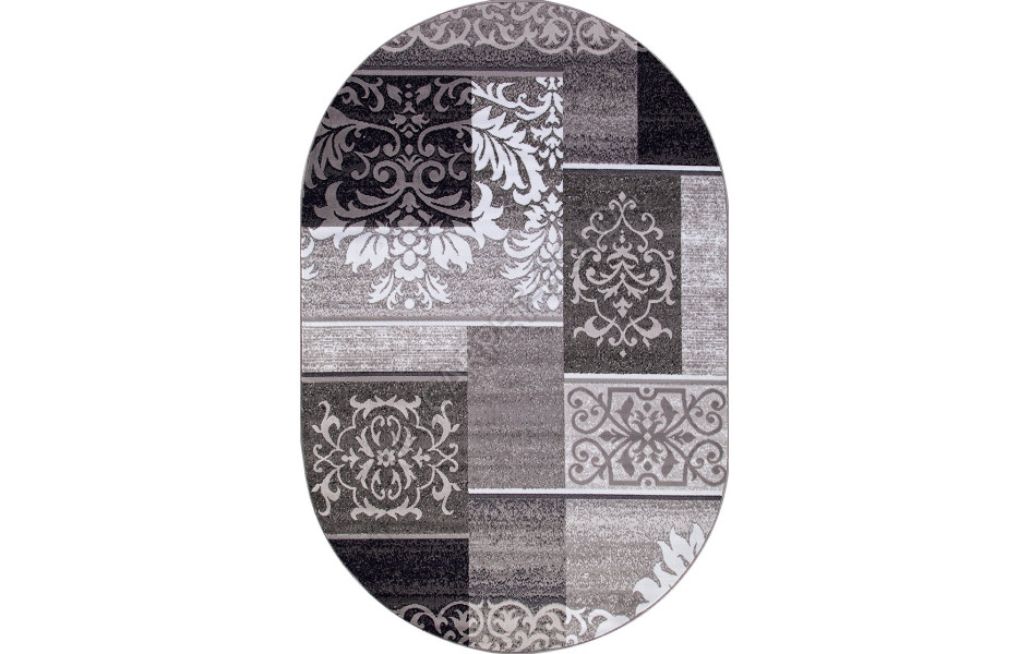 Ковер d216 - GRAY - Овал - коллекция SILVER