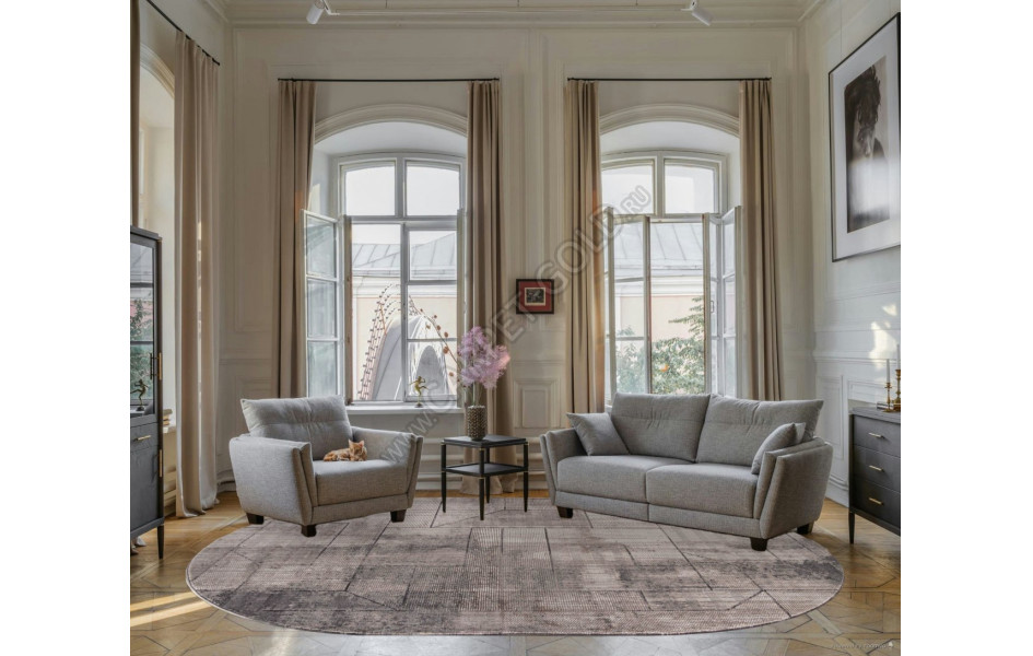 Ковер O2131 - 995 GREY / GREY - Овал - коллекция BRAND